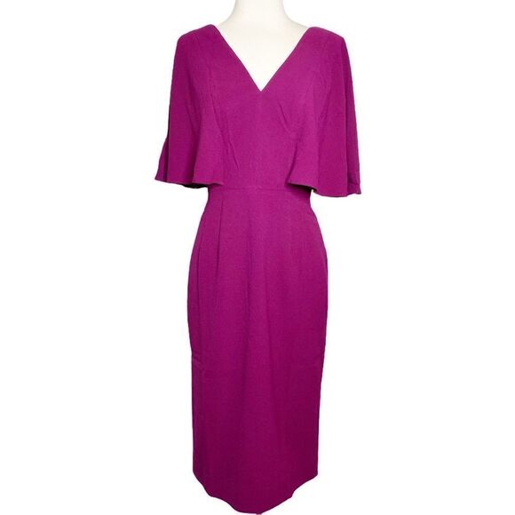 Dress The Population Womens Louisa Dress Size Small Magenta Open Back - Picture 2 of 12